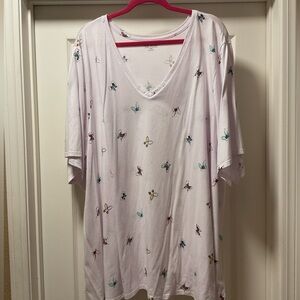Lane Bryant T-shirt with Butterflies Size 34/36